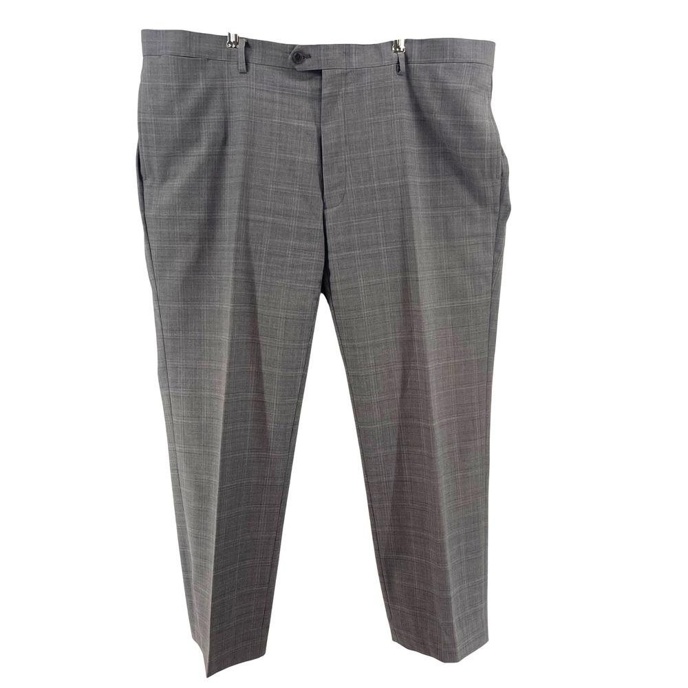 Tommy Hilfiger Wool Blend Suit Mens 48R W43 Grey Glen Plaid Regency Formal Smart - Picture 12 of 16